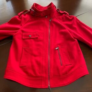 Soft Surroundings Red Wool Pea Coat